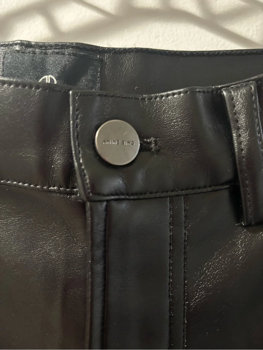 NWOT Anine Bing Vegan Black Faux Leather High-Rise Pants